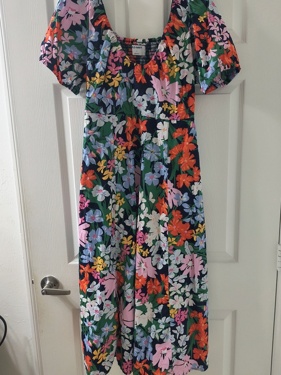 Old Navy Dresses & Skirts - Old Navy Navy Floral Maxi Dress with Puff Sleeves